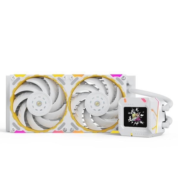 Yeston*Zeaginal ZC-zeus XT240 White Custom Theme Editing 240mmRadiator Liquid CPU Cooler LCD Screen water cooling radiator ARGB synchronous FDB bearing fan Fits Intel LGA1700/1200/115X AMD AM5/AM4/AM3