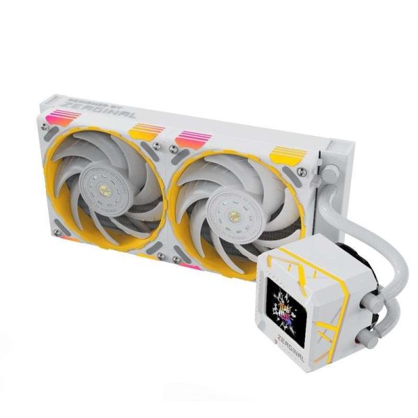 Yeston*Zeaginal ZC-zeus XT240 White Custom Theme Editing 240mmRadiator Liquid CPU Cooler LCD Screen water cooling radiator ARGB synchronous FDB bearing fan Fits Intel LGA1700/1200/115X AMD AM5/AM4/AM3