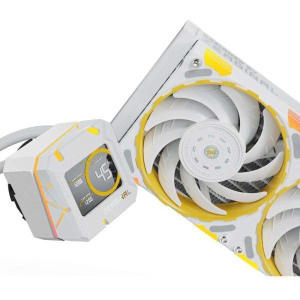 Yeston*Zeaginal ZC-zeus 240 White 240mm Radiator Liquid CPU Cooler LCD Screen water cooling radiator ARGB synchronous PDB bearing fan Fits Intel LGA1700/1200/115X AMD AM5/AM4/AM3