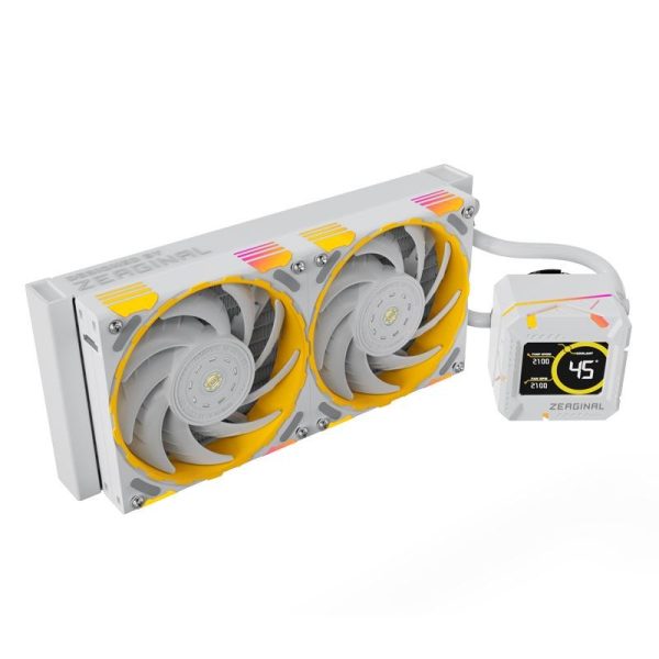 Yeston*Zeaginal ZC-zeus 240 White 240mm Radiator Liquid CPU Cooler LCD Screen water cooling radiator ARGB synchronous PDB bearing fan Fits Intel LGA1700/1200/115X AMD AM5/AM4/AM3