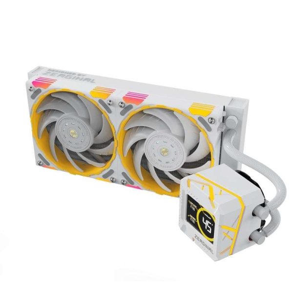 Yeston*Zeaginal ZC-zeus 240 White 240mm Radiator Liquid CPU Cooler LCD Screen water cooling radiator ARGB synchronous PDB bearing fan Fits Intel LGA1700/1200/115X AMD AM5/AM4/AM3