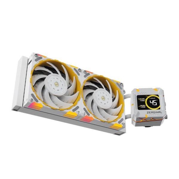 Yeston*Zeaginal ZC-zeus 240 White 240mm Radiator Liquid CPU Cooler LCD Screen water cooling radiator ARGB synchronous PDB bearing fan Fits Intel LGA1700/1200/115X AMD AM5/AM4/AM3