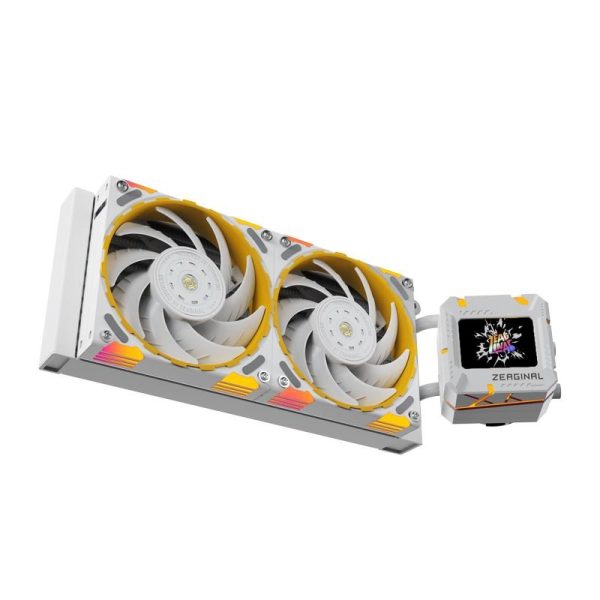 Yeston*Zeaginal ZC-zeus XT240 White Custom Theme Editing 240mmRadiator Liquid CPU Cooler LCD Screen water cooling radiator ARGB synchronous FDB bearing fan Fits Intel LGA1700/1200/115X AMD AM5/AM4/AM3