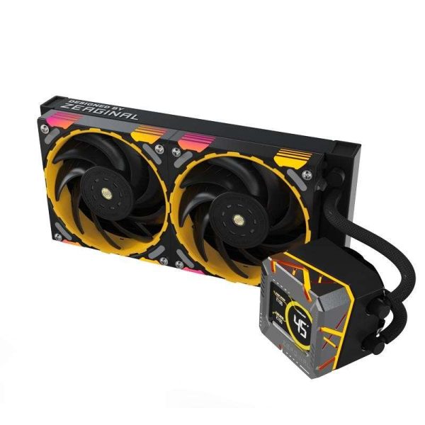 Yeston*Zeaginal ZC-zeus 240 Black 240mm Radiator Liquid CPU Cooler LCD Screen water cooling radiator ARGB synchronous FDB bearing fan Fits Intel LGA1700/1200/115X  AMD AM5/AM4/AM3