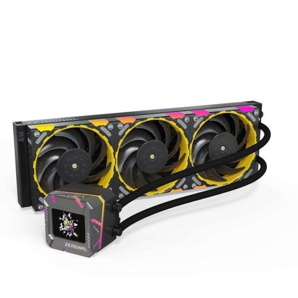 Yeston*Zeaginal ZC-zeus XT360 Black Custom Theme Editing 360mmRadiator Liquid CPU Cooler LCD Screen water cooling radiator ARGB synchronous FDB bearing fan Fits Intel LGA1700/1200/115X AMD AM5/AM4/AM3