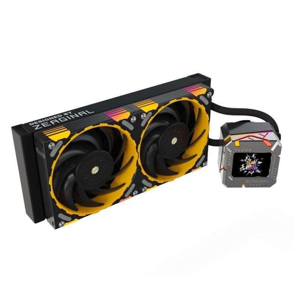 Yeston*Zeaginal ZC-zeus XT240 Black Custom Theme Editing 240mmRadiator Liquid CPU Cooler LCD Screen water cooling radiator ARGB synchronous FDB bearing fan Fits Intel LGA1700/1200/115X AMD AM5/AM4/AM3