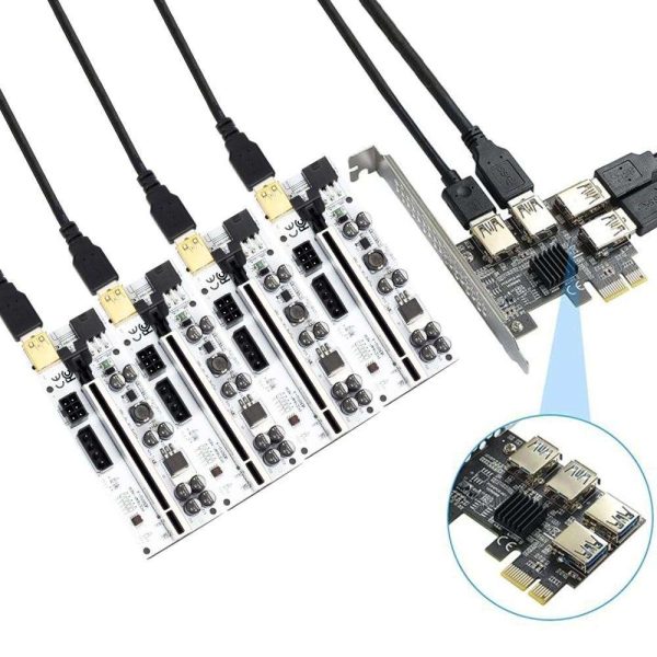 6PCS Riser VER 010X USB 3.0 PCI-E Riser VER010-X Express Cable Riser For Video Card X16 Extender PCI-E Riser Card For Mining