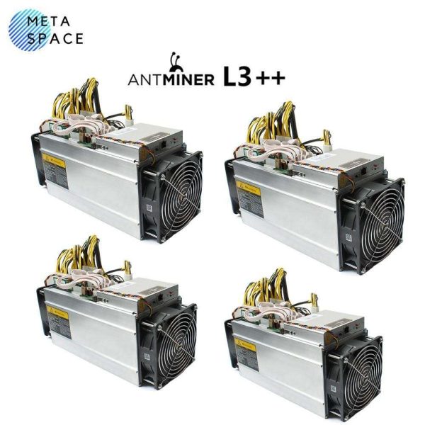 Four Units Sets ANTMINER L3++( All Machine Come With power supply and Cable)Scrypt Litecoin Miner 580MH/s LTC Come with Doge Coin Mining Machine ASIC Miners Better Than ANTMINER L3 L3+ S9 S9i S9J