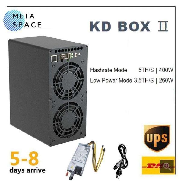 New Release Gold-shell KD Box II  KD Box 2 KDA Miner 5T/400W or 3.5T/260W Mining Kadena Algorithm kd box 2 ASIC Miner Good For Home Mining Low Noise Better Than KD Box Pro