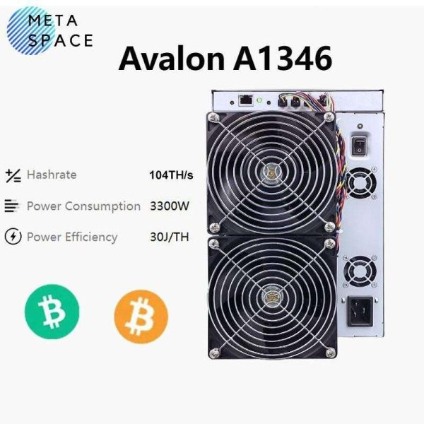 New Release Avalon Made A1346 104TH/S Bitcoin Miner 3300W BTC Asic Miner Crypto Machine Avalonminer 1346 104T Bitcoin Mining Rig Better Than A1246 A1166 pro A1126