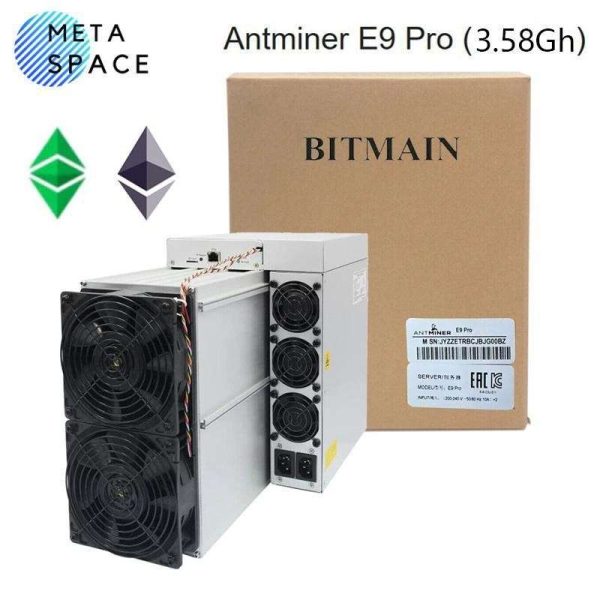 New Bitmain Antminer E9 Pro 3580MH/s 2200W Most Profitable Ethereum ETC Miner EtHash algorithm with hashrate 3.68Gh/s Include Power Supply ETC Mining Rig 3580M