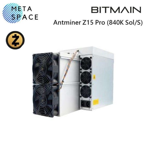 New Bitmain Antminer Z15 Pro ZEC ASIC Mining 840ksol/s Hashrate 2560W Power Consumption ZEC Miner Power Supply Included Best Profitable ZEC Miner