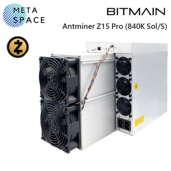 New Bitmain Antminer Z15 Pro ZEC ASIC Mining 840ksol/s Hashrate 2560W Power Consumption ZEC Miner Power Supply Included Best Profitable ZEC Miner