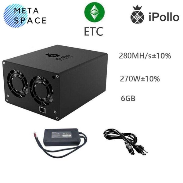 New Release iPollo V1 Mini ETC ETHW Miner 280MH/s 270W New Ethereum Miner With PSU and Power Cord Better Than iPollo V1 ETHW