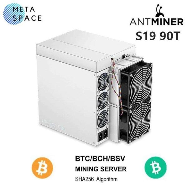 Bitmain S19 90TH/S Bitcoin Miner Antminer S19 90T SHA-256 BTC Mining Asic Miner 3250W BTC Miner Machine Better Than Antminer S17pro T17