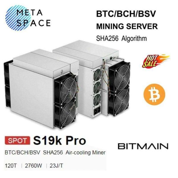 New BITAMAIN Antminer S19k Pro 120Th/s BTC Miner 2760W SHA 256 Bitcoin Asic Miner S19K 120T Bitcoin Miner Machine Better Than S19 PRO S17 Pro T17 S19 WhatsMiner M21S