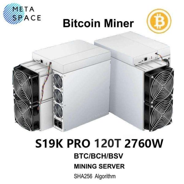 New Bitmain Antminer S19K Pro 120TH/S 2760W BTC BCH Miner SHA256 Bitcoin Asic Mining S19K Miner Bitcoin Miner With PSU Better than S9 S19 S17 S19J