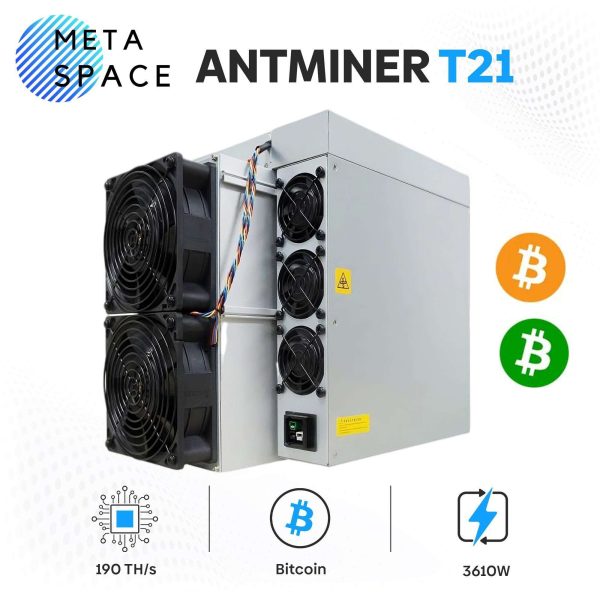 New Release Bitmain Antminer T21 190Th/s 3610W Bitcoin Miner BTC Miner T21 190T ASIC Miner BTC Mining Better Than Antminer T19 S19K pro S19XP Whatsminer M50