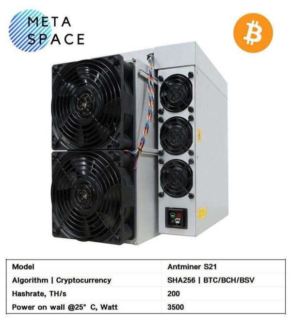 New Bitmain Antminer BCH BTC Miner Antminer S21 200Th/s 3550W Best Profitable Bitcoin Miner S21 200T ASIC Bitcoin Mining Machine Better Than Antminer S19 Pro S19 T19 S19XP S19K pro