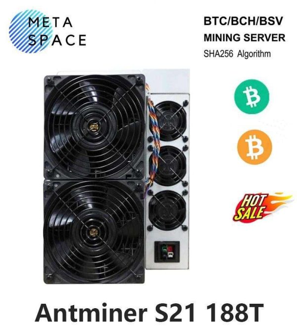 New Bitmain Antminer S21 188TH/s 3290W BTC Bitcoin Miner Asic Miner BCH BTC Miner include PSU in Stock Best Profitable Bitcoin Miner Better Than Antminer S19 Pro S19 T19 S19K Pro S19XP