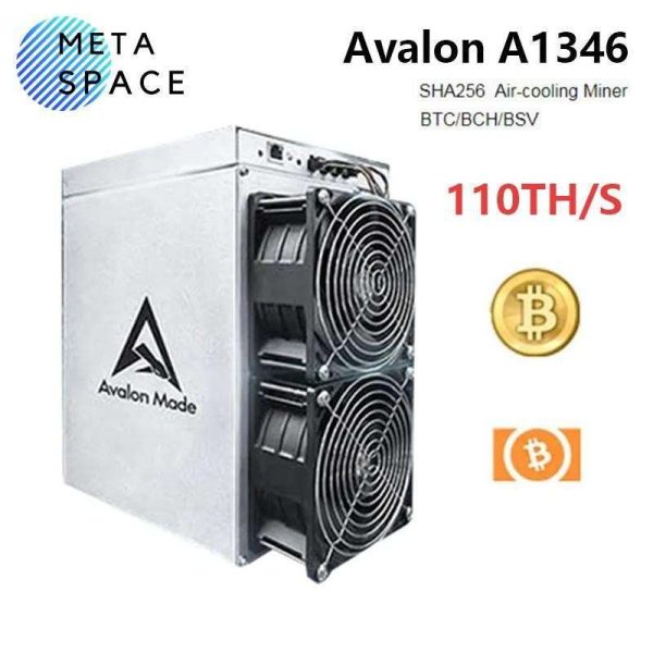 New Avalon A1346 110TH/s Bitcoin Miner 3300W BTC Asic Miner Avalon Miner 1346 110T BTC Miner Crypto Machine Avalonminer A1346 110T Better Than Avalon A1246 A1166 pro