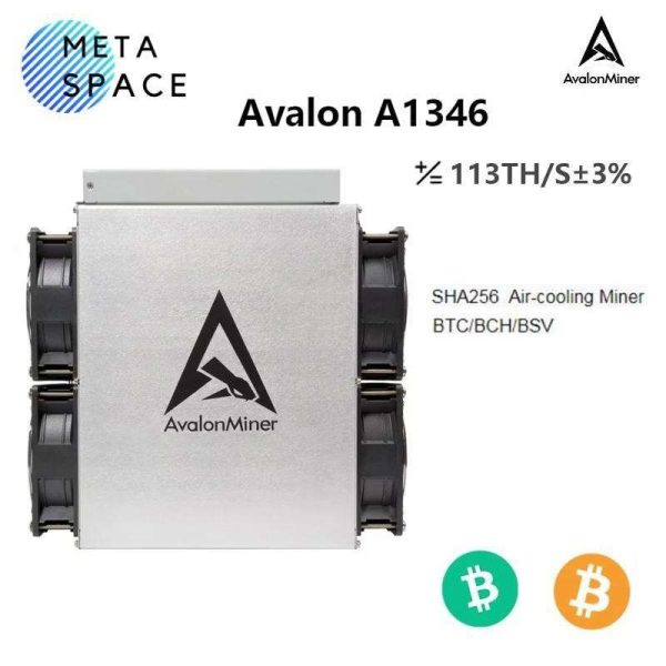 New Avalon A1346 113TH/s Bitcoin Miner 3300W BTC Asic Miner Avalon Miner A1346 113T BTC Crypto Machine BTC Mining Better Than Avalon A1246 A1166 pro Antminer S19 S19K PRO