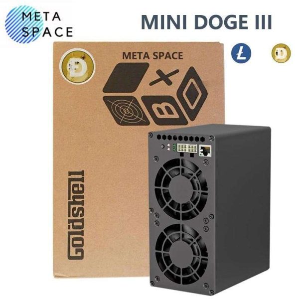 New Gold shell Mini Doge III 650MH/S 400W Without PSU LTC&Doge Coin Miner Litcoin dogecoin Miner Gold-shell Home Miner Box Low Noise Better Than Mini doge II