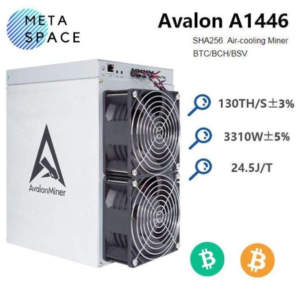 New Avalon Miner A1446 130Th/s 3310W Crypto Bitcoin Mining Avalon A1446 BTC Asic Miner BTC Mining Than Avalon A1346 A1246 A1166