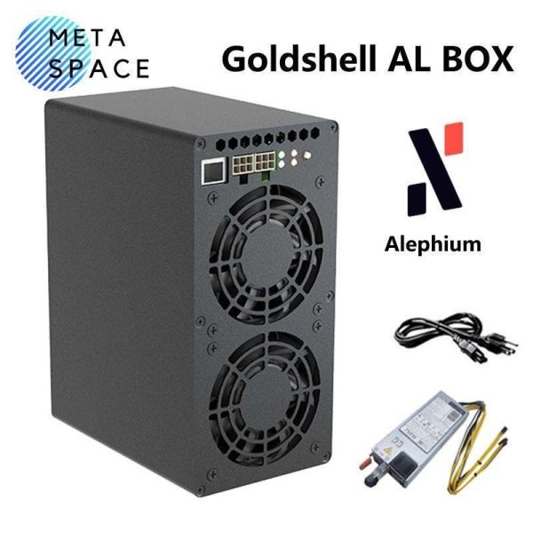 NEW Gold-shell AL BOX 360Gh/s 180W ALPH Miner Blake3 Algorithm Alephium Miner Machine ALPH Mining Asic Miner Gold shell box Miner