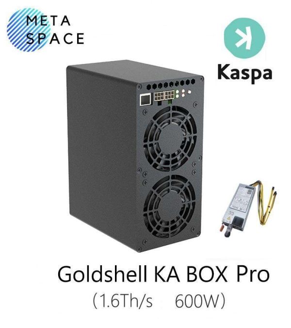 New Gold-shell KA BOX Pro 1.6Th/s Kaspa Miner KAS Crypto Mining Machine With PSU Kaspa Rig Asic Miner Gold-shell KAS Miner Box KA Miner