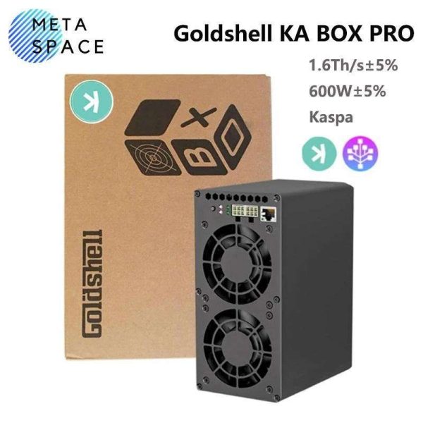 New Gold shell KA BOX Pro 1.6Th/s Kaspa Miner 600W Without PSU KAS Crypto Mining Machine Kaspa Rig Asic Miner Gold-shell KAS Miner Box Silent Miner box