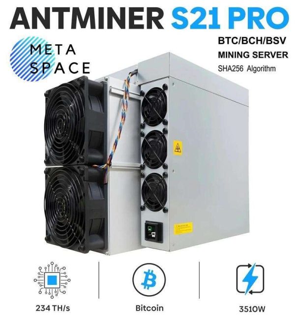 New Bitmain Antminer S21 Pro 234TH/s 3510W BCH BTC Miner Best Air-cooling Bitcoin Miner Bitmain S21 pro Better Than Antminer S21 S19 pro whatsminer M50