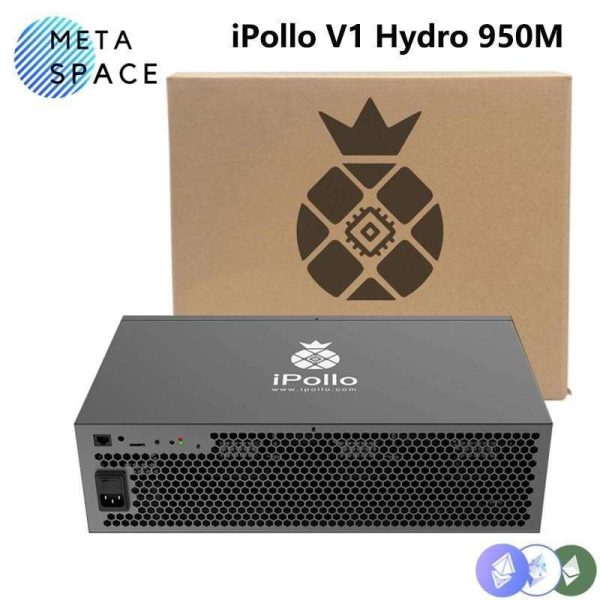 New iPollo V1H Hydro 950MH/s 6G Memory 750W with PSU Ethash ETC Mining Crypto Asic ETC Miner V1 Hydro Apollo V1H Mute Home Miner