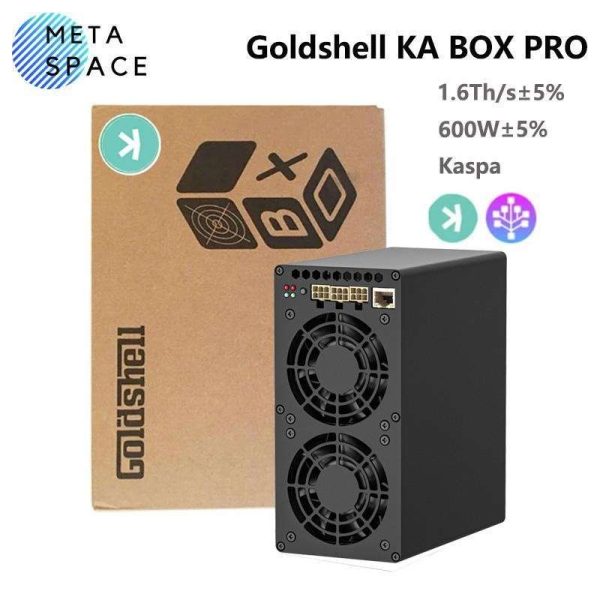 New Gold shell KA BOX Pro 1.6Th/s 600W Kaspa Miner KAS Mining Crypto Machine With PSU Kaspa Rig Asic Miner Gold shell KAS Miner Box Better Than Gold-shell KA BOX