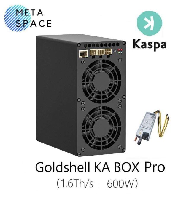 New Gold shell KA BOX Pro 1.6Th/s 600W Kaspa Miner KAS Mining Crypto Machine With PSU Kaspa Rig Asic Miner Gold shell KAS Miner Box Better Than Gold-shell KA BOX