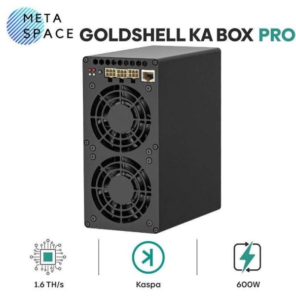 New Gold-shell KA BOX Pro 1.6Th/s 600W Kaspa Miner KAS Mining Crypto Machine With 750W PSU Kaspa Rig Asic Miner Gold-shell KAS Miner Box