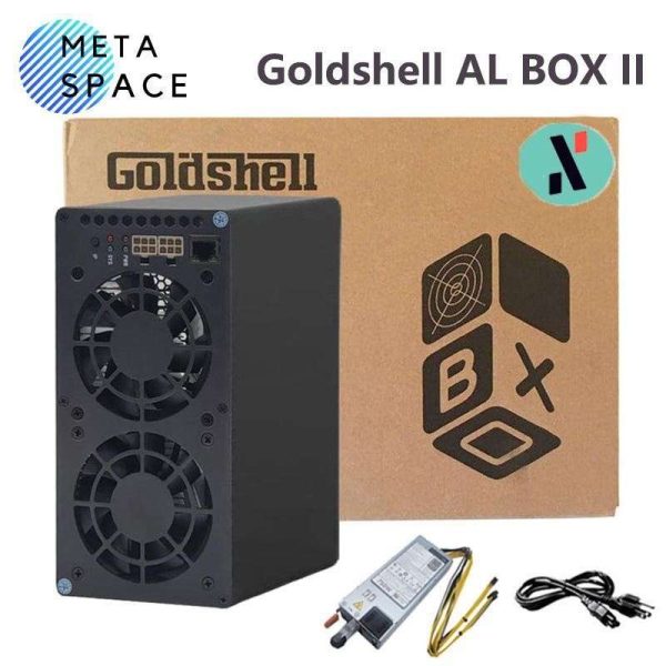 New Gold-shell AL BOX II 720Gh/s 360W ALPH Miner Alephium Miner AL BOX 2 with PSU Gold-shell ALPH box Gold shell AL Box ALPH Mining ASIC Miner