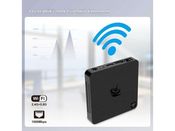 Beelink T4 Mini PC Windows 10 Quad Core Intel Atom x5-Z8500 Mini Desktop Computer DDR4 4GB RAM 64GB, 2.4G/5G WiFi, Gigabit Ethernet, USB 3.0, BT4.0, 4K HDIM&DP Dual Display Support Auto Power On