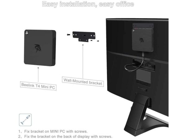 Beelink T4 Mini PC Windows 10 Quad Core Intel Atom x5-Z8500 Mini Desktop Computer DDR4 4GB RAM 64GB, 2.4G/5G WiFi, Gigabit Ethernet, USB 3.0, BT4.0, 4K HDIM&DP Dual Display Support Auto Power On