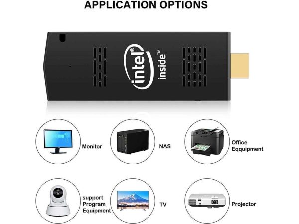 PC Stick Mini Computer Stick with Intel Atom Z8350 & Windows 10 Pro 4GB RAM 64GB ROM Support 4K HD,Dual Band WiFi 2.4G/5G, Bluetooh 4.2,Support Auto-On After Power Failure AIOEXPC