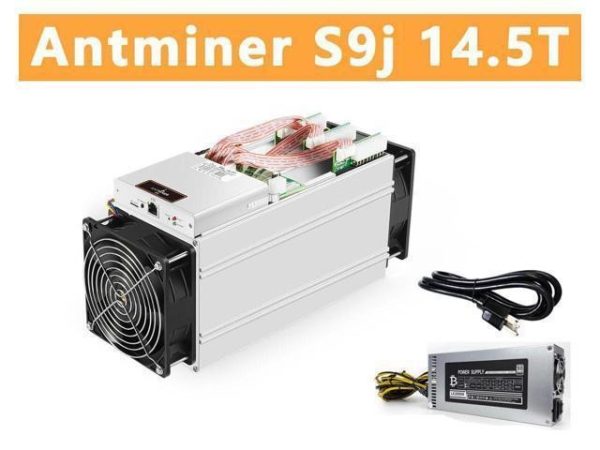 ANTMINER S9j 14.5TH/s ( New 110V-220V PSU and US Power Cord Included ) Bitcoin Miner BTC Mining Machine ASIC Miner Superior to BITMAIN ANTMINER L3 L7 S9 S11 S17 S19 T17 E9