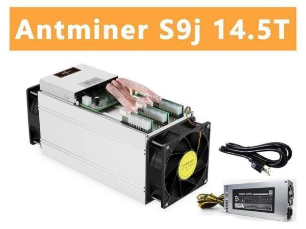 ANTMINER S9j 14.5TH/s ( New 110V-220V PSU and US Power Cord Included ) Bitcoin Miner BTC Mining Machine ASIC Miner Superior to BITMAIN ANTMINER L3 L7 S9 S11 S17 S19 T17 E9