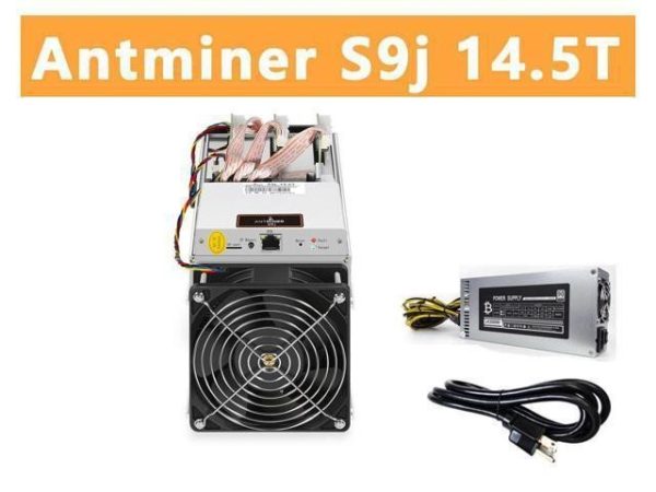 ANTMINER S9j 14.5TH/s ( New 110V-220V PSU and US Power Cord Included ) Bitcoin Miner BTC Mining Machine ASIC Miner Superior to BITMAIN ANTMINER L3 L7 S9 S11 S17 S19 T17 E9