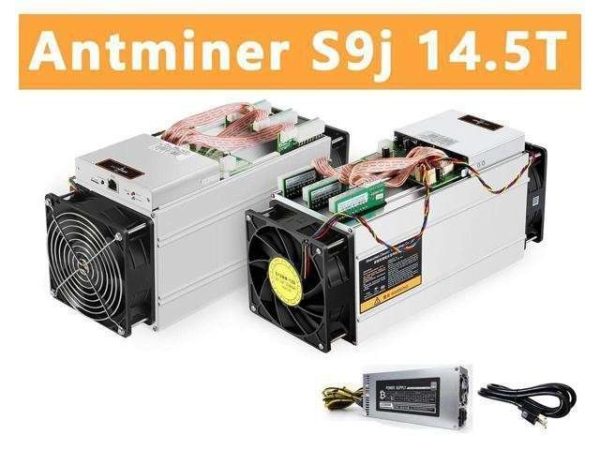 ANTMINER S9j 14.5TH/s ( New 110V-220V PSU and US Power Cord Included ) Bitcoin Miner BTC Mining Machine ASIC Miner Superior to BITMAIN ANTMINER L3 L7 S9 S11 S17 S19 T17 E9