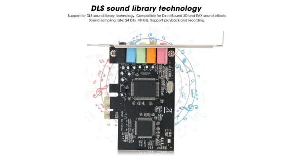 PCIe Sound Card, Sound Card 6 Channels Stereo Desktop Audio Signal Conversion Hardware with Driver CD for Windows 7/Vista/XP 32/64bit