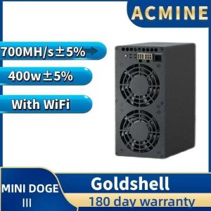 NEW GoldShell MINI DOGE 3 Miner 700MHS 400W PSU support ltc and doge coin miner Noir Version With PSU hashrate 700MH/S From Mini Doge pro miner Sold By HIGISY
