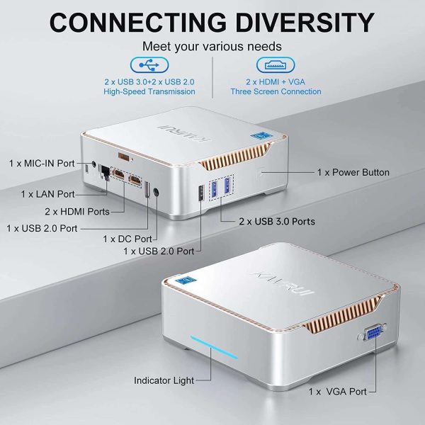 KAMRUI GK3 Plus Mini PC,12th Intel Alder Lake- N95 (up to 3.4GHz) 8GB RAM 256GB M.2 SSD Mini PC Windows 11 Pro, Gigabit Ethernet, 4K UHD, Dual Wi-Fi, BT 4.2 Home/Business Mini Desktop Computer