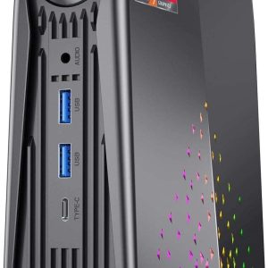 KAMRUI Mini Gaming PC, AMD Ryzen 7 5700U(up to 4.3Ghz) 16GB RAM 512GB NVME SSD, Mini Computer Small Gaming Desktop PC AMR5 3 Mode PERF Switch, RGB Light, Upgrade Capacity, 4K UHD, Type-C, WiFi6/BT5.2