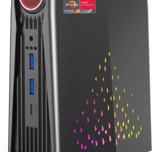 ACE 4k Mini Gaming PC AMD Ryzen 7 5700U(up to 4.3Ghz) 16GB RAM 512GB NVME SSD Mini Computer Small Gaming Desktop PC AMR5 3 Mode PERF Switch, RGB Light, Upgrade Capacity, Type-C, WiFi6/BT5.2