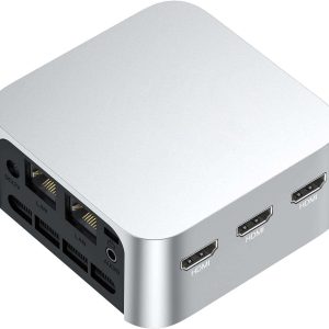 [T8PLUS N95+8GB+256GB] Mini PC Win11 Intel 12th Gen N95 (up to 3.4GHz) 8GB LPDDR4 256GB M.2 SSD Desktop Computers, Micro PC Support 4K UHD, Dual Gigabit Ethernet,3 HDMI,2.4G/5G WiFi, BT4.2,Office
